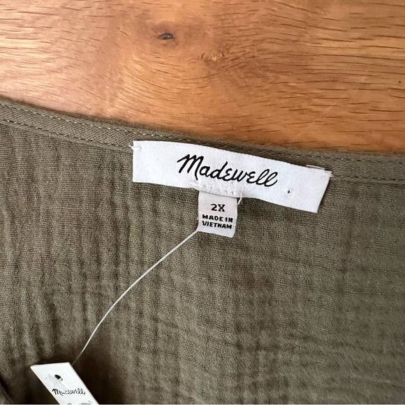 Madewell Julianne Smocked Top 2X NWT - Picture 6 of 10